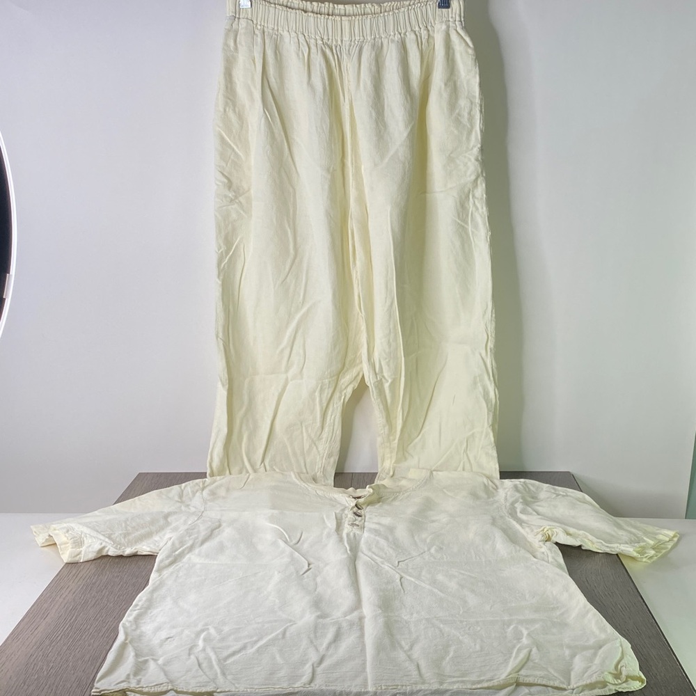 Elegant Cream Jumpsuit Womens Size Medium Top & Large Bottoms - California